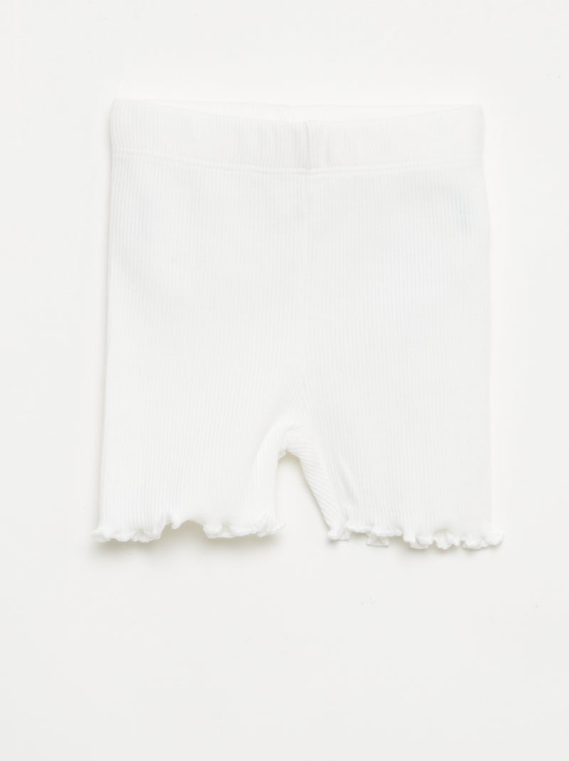 Pack de leggings canelados - 2 peças Branco - Kiabi