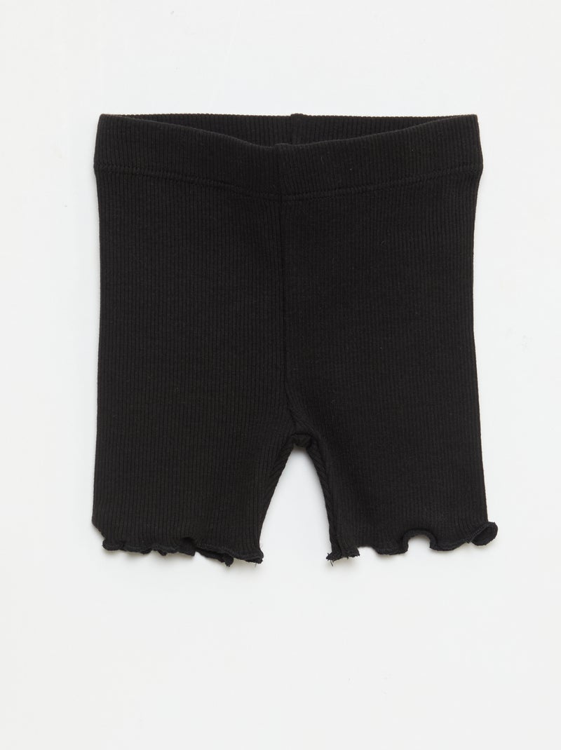 Pack de leggings canelados - 2 peças Preto - Kiabi