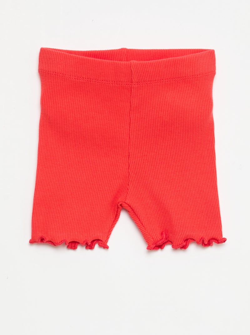 Pack de leggings canelados - 2 peças Vermelho - Kiabi
