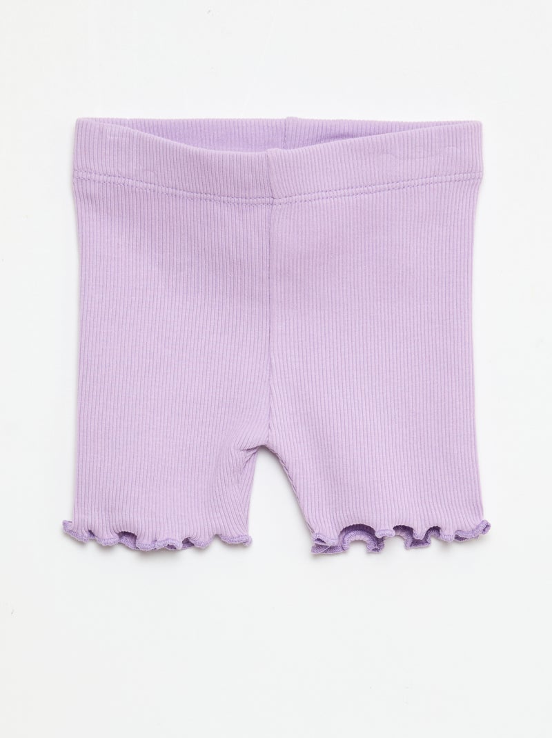 Pack de leggings canelados - 2 peças Violeta - Kiabi