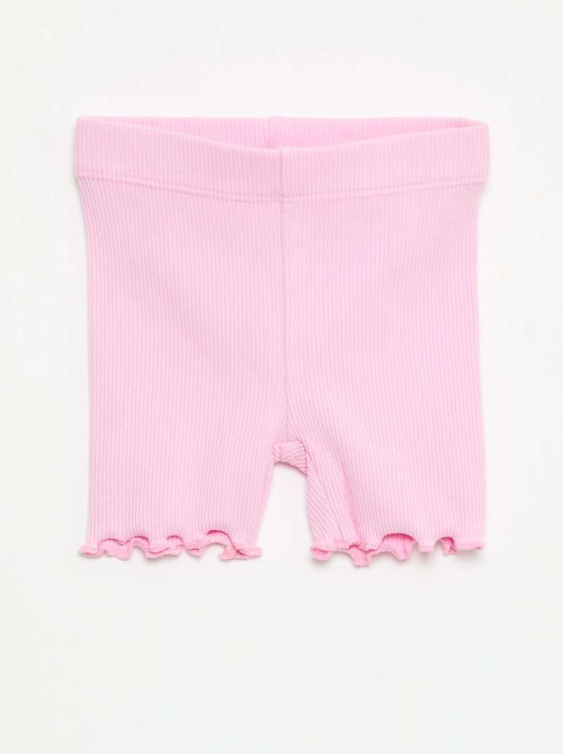 Pack de leggings canelados - 2 peças Violeta - Kiabi
