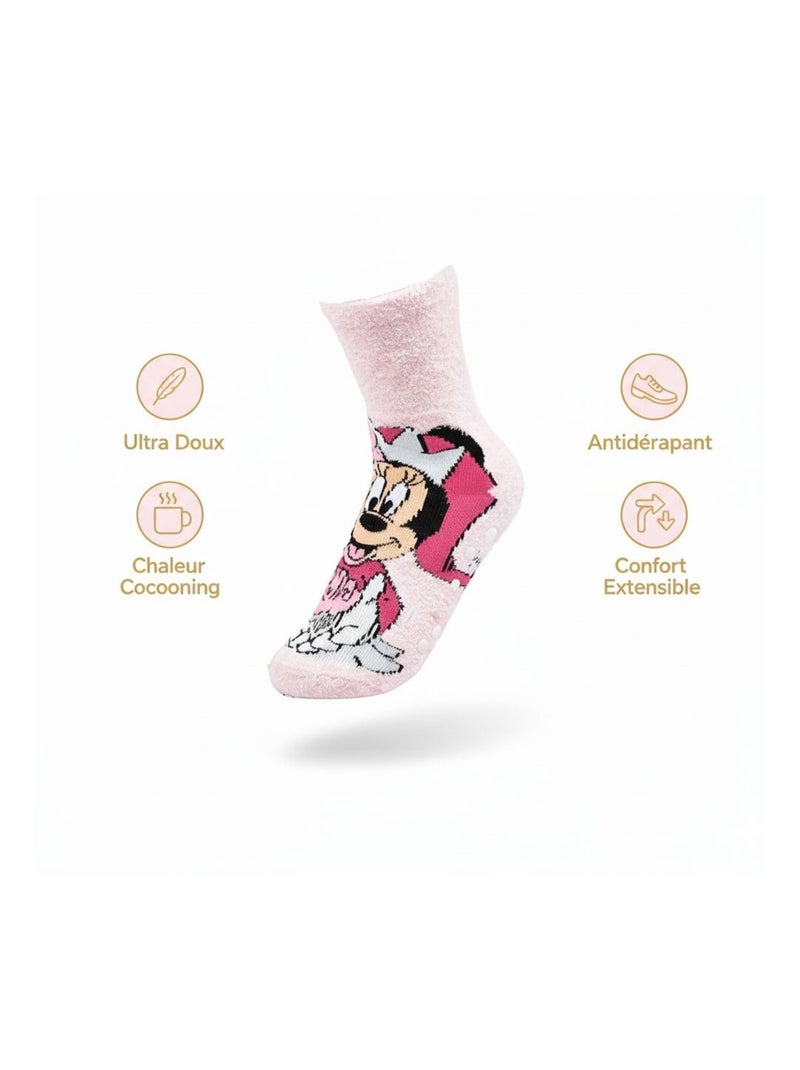 Pack de Meias Antiderrapantes Criança Disney MINNIE (Pack de 4) Rosa-vermelho - Kiabi