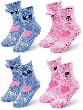 Pack de Meias Antiderrapantes Criança LILO & STITCH (Conjunto de 4)