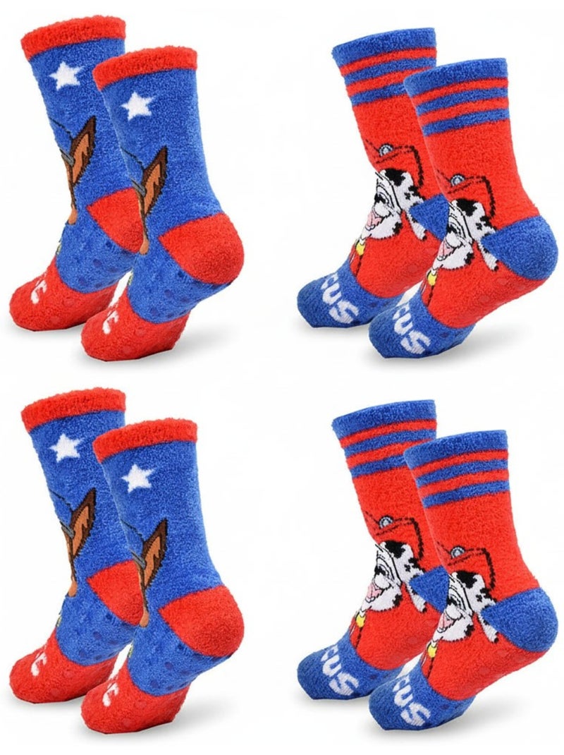 Pack de Meias Antiderrapantes Criança PAT PATROUILLE (4 Pares) Azul Vermelho - Kiabi