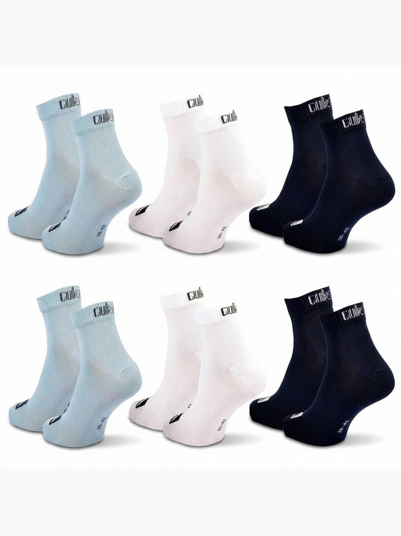 Pack de Meias Criança QUARTER Quiksilver 6 Pares Desporto Branco Preto Azul - Kiabi