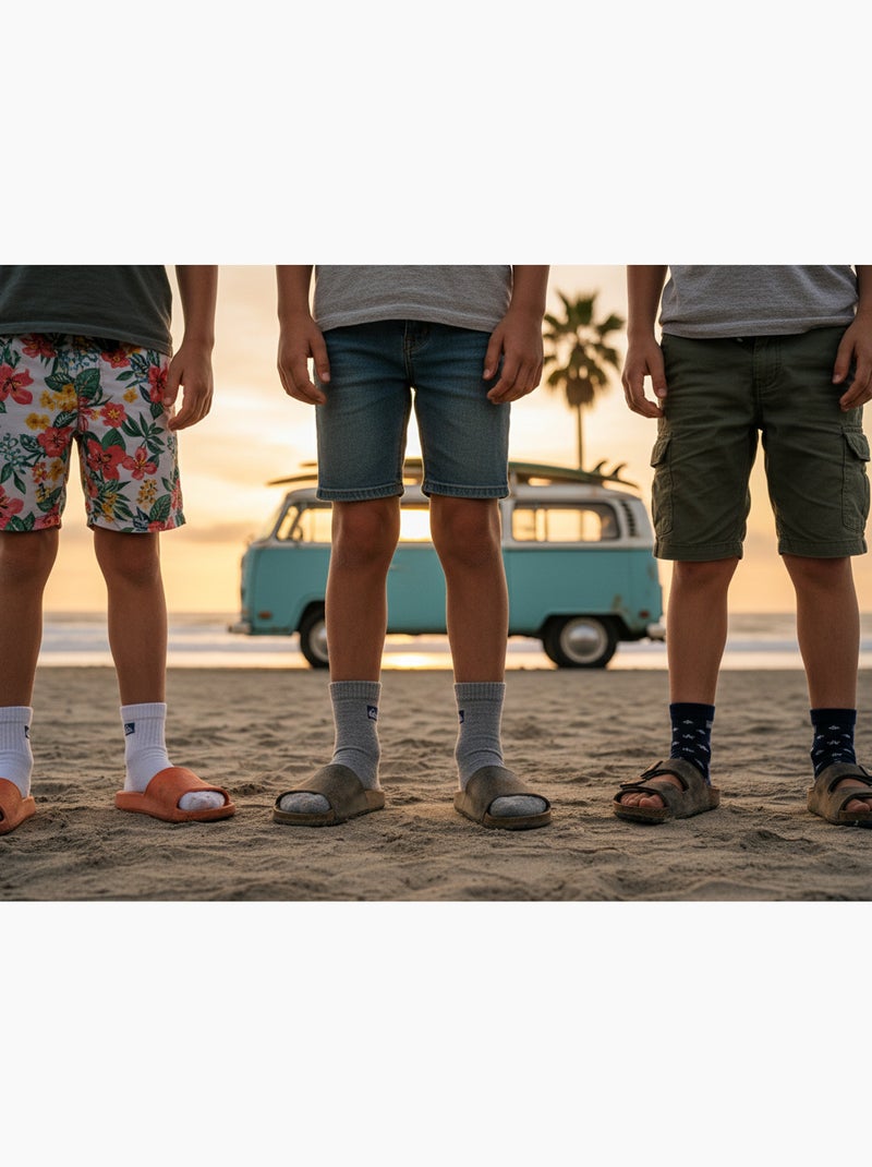 Pack de Meias Criança QUARTER Quiksilver 6 Pares Desporto Cinza-azul - Kiabi
