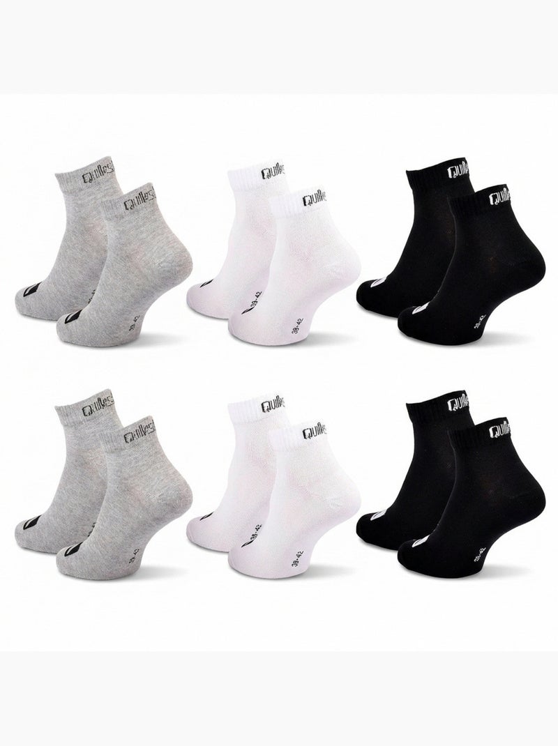 Pack de Meias Criança QUARTER Quiksilver 6 Pares Desporto Cinza-preto branco - Kiabi