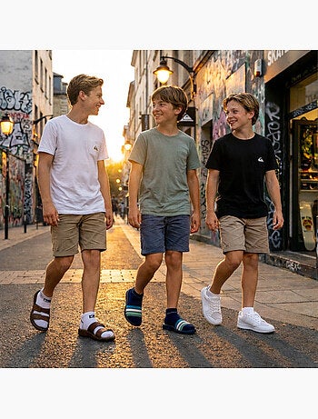 Pack de meias criança sneaker lote de 6 pares desporto quiksilver