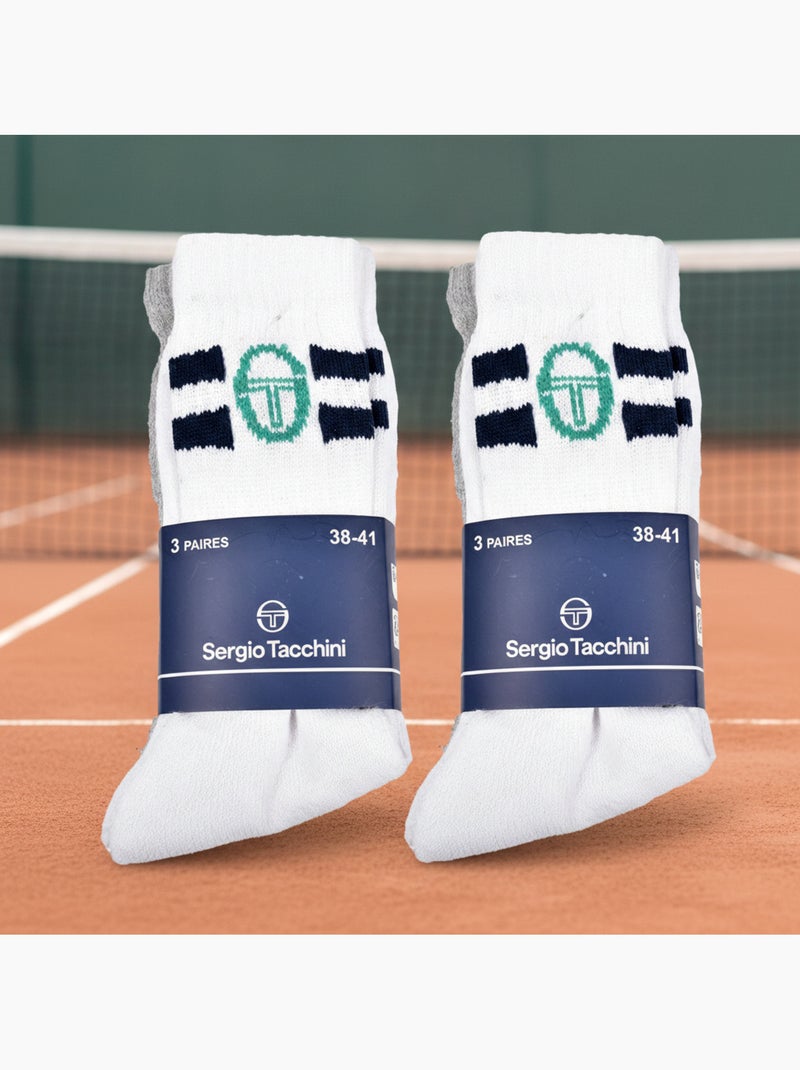 Pack de Meias Criança Tennis Crew SERGIO TACCHINI - 6 Pares Azul-marinho - Kiabi