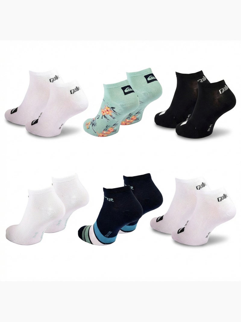 Pack de meias homem sneaker quiksilver 6 pares desporto Azul-lago - Kiabi