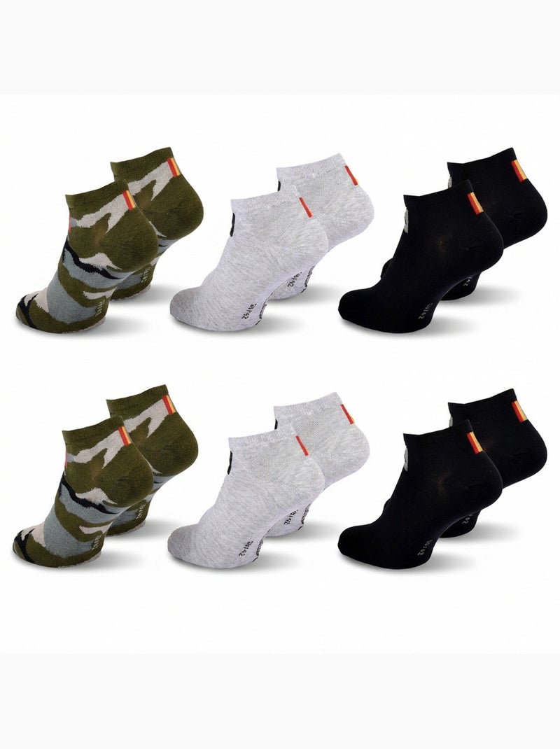 Pack de meias homem sneaker quiksilver 6 pares desporto Branco / Preto / Verde - Kiabi