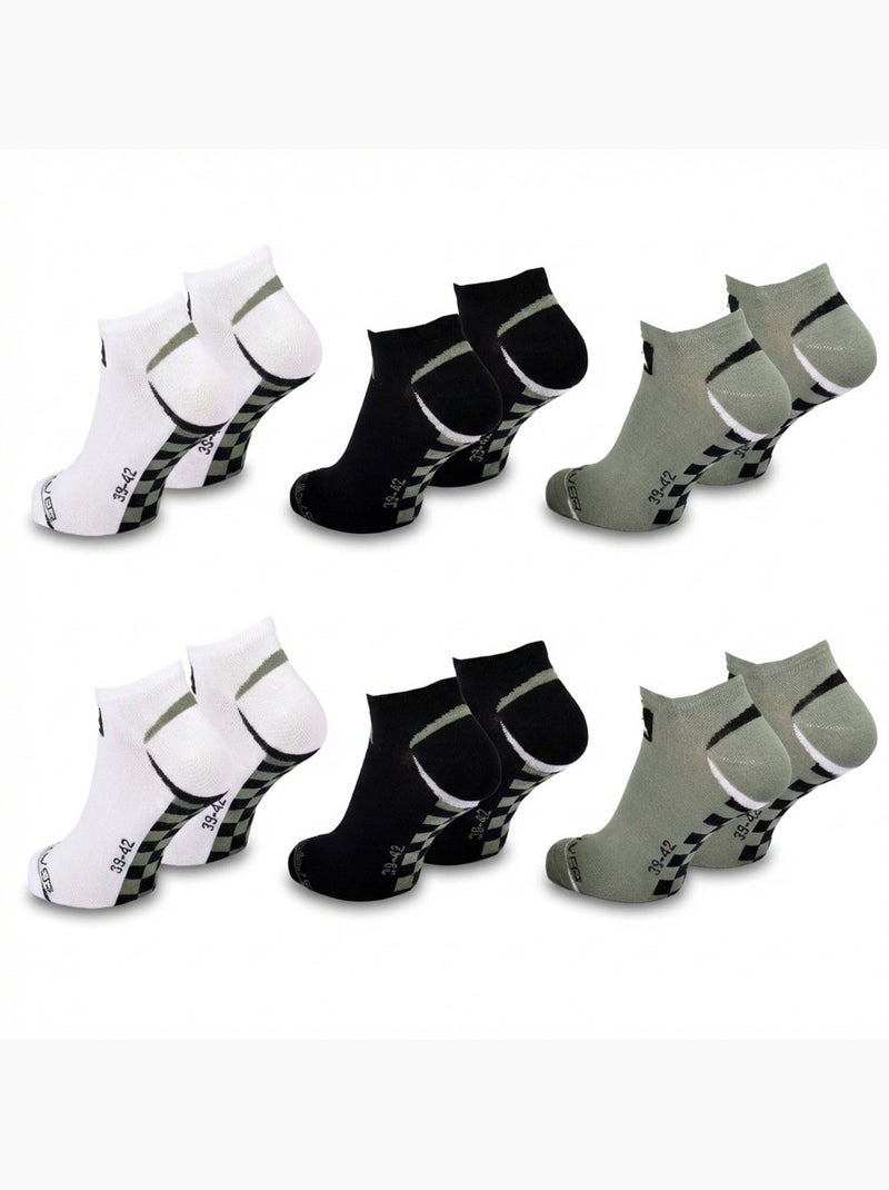 Pack de meias homem sneaker quiksilver 6 pares desporto Branco Verde - Kiabi