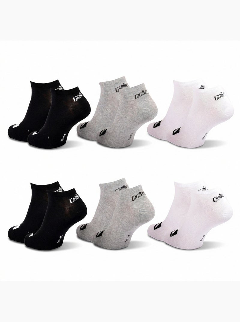 Pack de meias homem sneaker quiksilver 6 pares desporto Cinza-preto branco - Kiabi