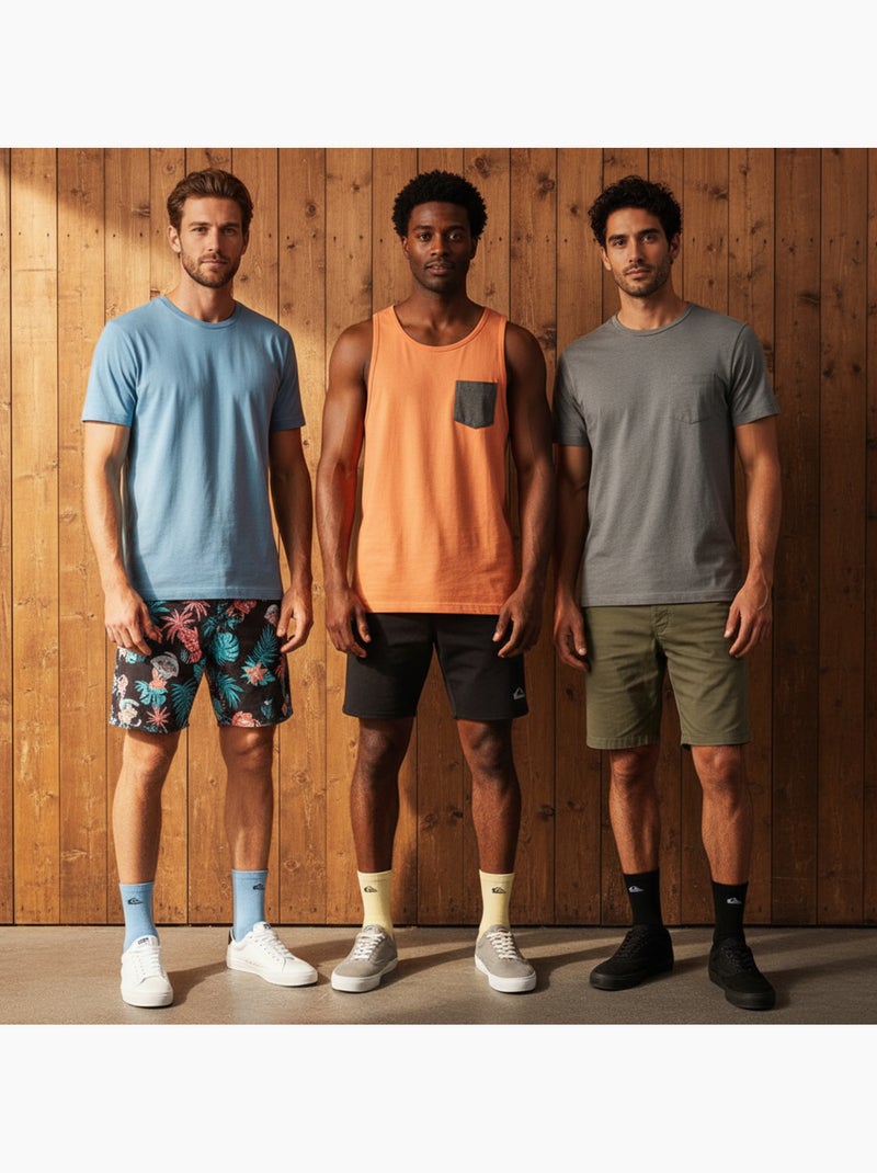 Pack de meias homem sneaker quiksilver 6 pares desporto Preto Azul-céu - Kiabi