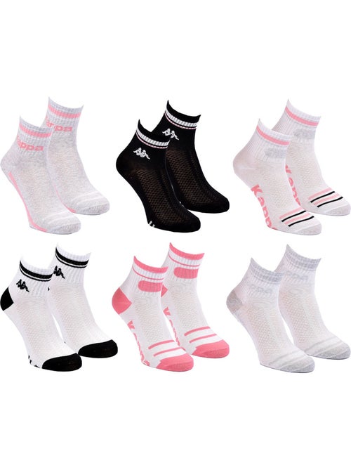 Pack de Meias Mulher Quarter KAPPA (Lote de 6) - Kiabi Pack de Meias Mulher Quarter KAPPA (Lote de 6) - Kiabi