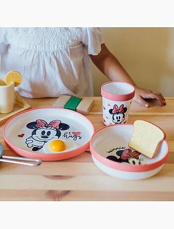 Pack de refeição 2ª idade minnie com prato tigela copo e colheres disney