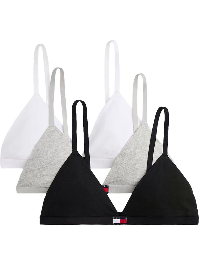 Pack de soutiens-gorge tommy hilfiger heritage para mulher - branco/cinzento/preto Preto - Kiabi