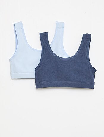 Pack de sutiãs em malha canelada