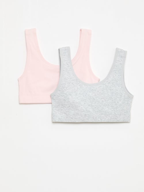 Pack de sutiãs em malha canelada - Kiabi