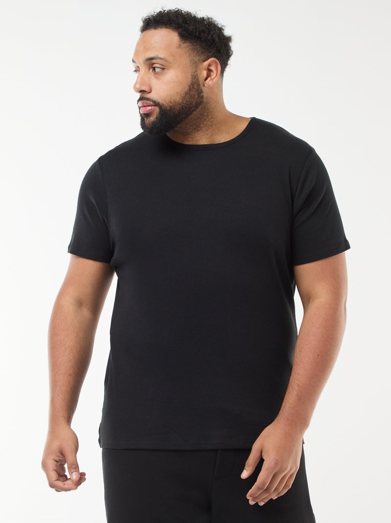 Pack de t-shirts em malha jersey - 2 peças Preto - Kiabi