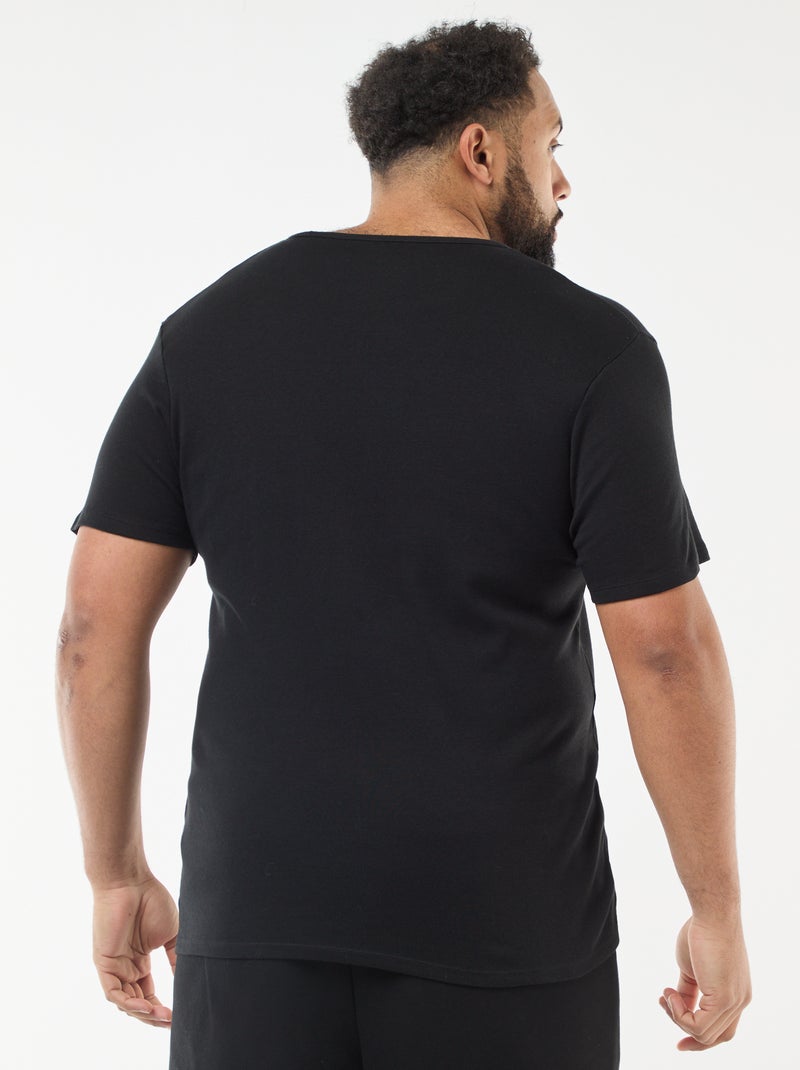 Pack de t-shirts em malha jersey - 2 peças Preto - Kiabi