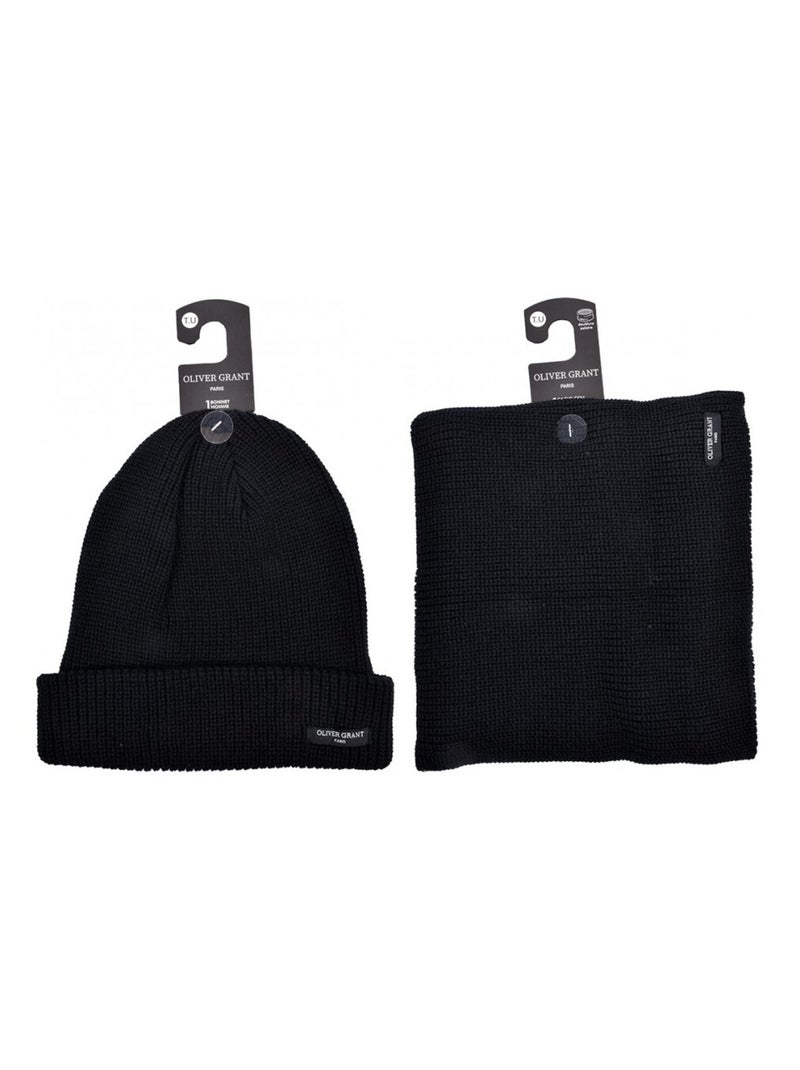 Pack Gorro Cachecol Homem OLIVER GRANT - Pack de 4512 Preto - Kiabi