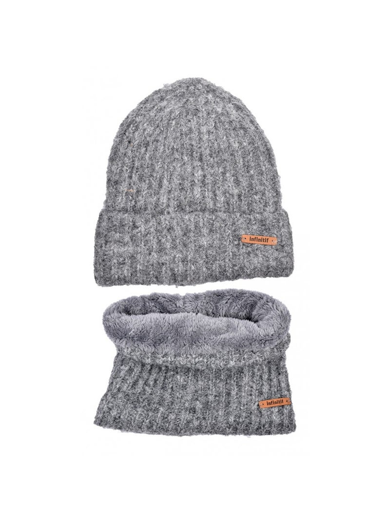 Pack Gorro Cachecol INFINITIF Cinza - Kiabi