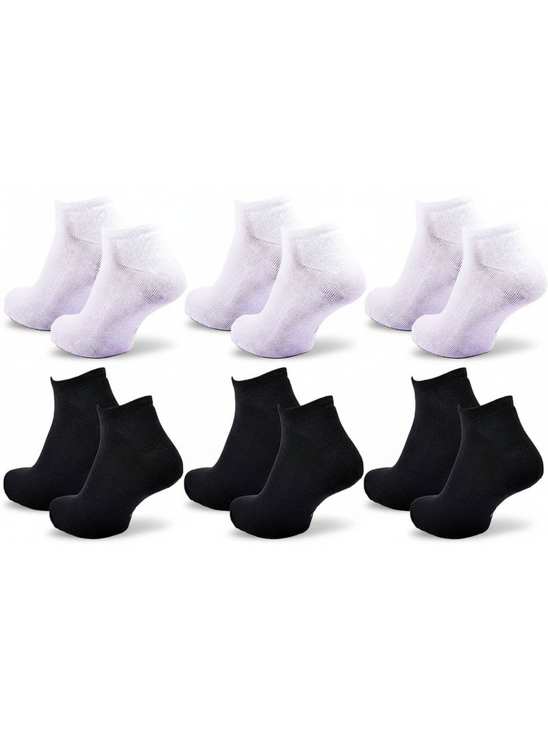 Pack Meias Curtas Mulher Sneaker SERGIO TACCHINI - 6 Pares Preto Branco - Kiabi