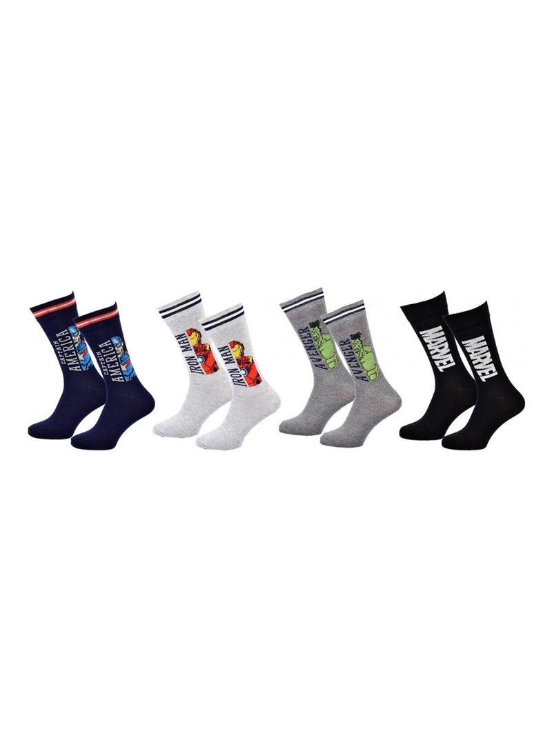 Pack Meias Homem AVENGERS - Pack de 8 Preto Multicolorido Cinza - Kiabi