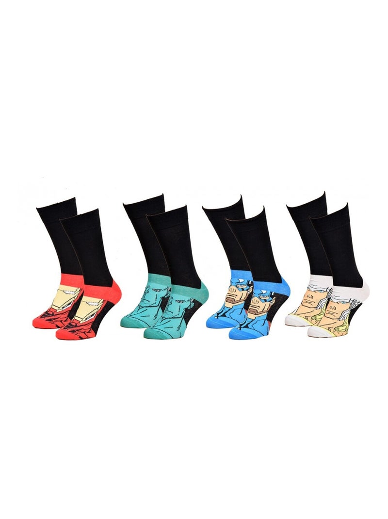 Pack Meias Homem AVENGERS - Pack de 8 Preto Multicolorido - Kiabi