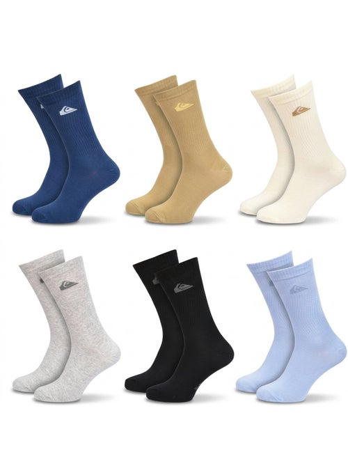 Pack Meias Homem Crew Quiksilver 6 Pares Regular - Kiabi Pack Meias Homem Crew Quiksilver 6 Pares Regular - Kiabi