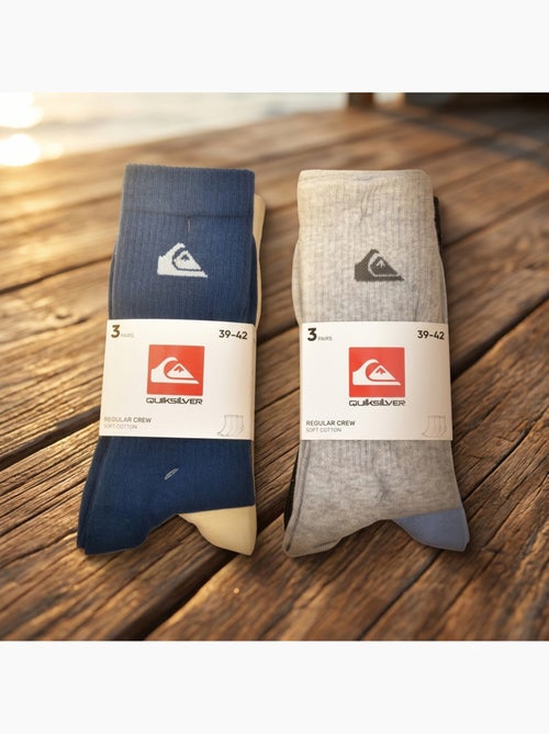 Pack Meias Homem Crew Quiksilver 6 Pares Regular - Kiabi Pack Meias Homem Crew Quiksilver 6 Pares Regular - Kiabi