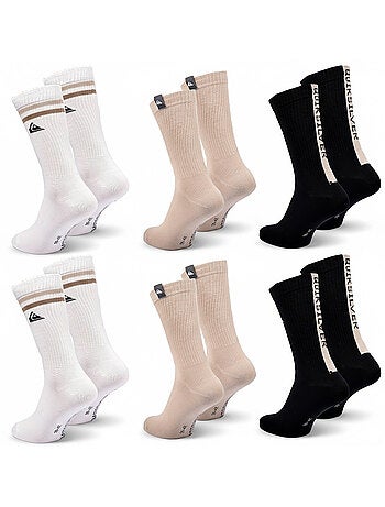 Pack Meias Homem Crew Quiksilver 6 Pares Regular