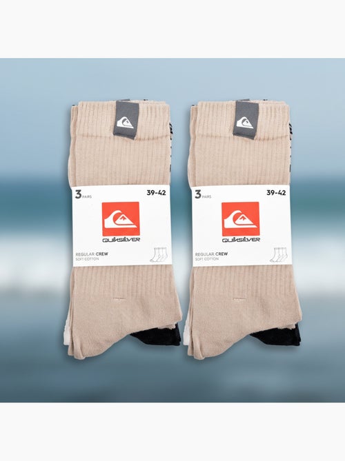 Pack Meias Homem Crew Quiksilver 6 Pares Regular - Kiabi Pack Meias Homem Crew Quiksilver 6 Pares Regular - Kiabi