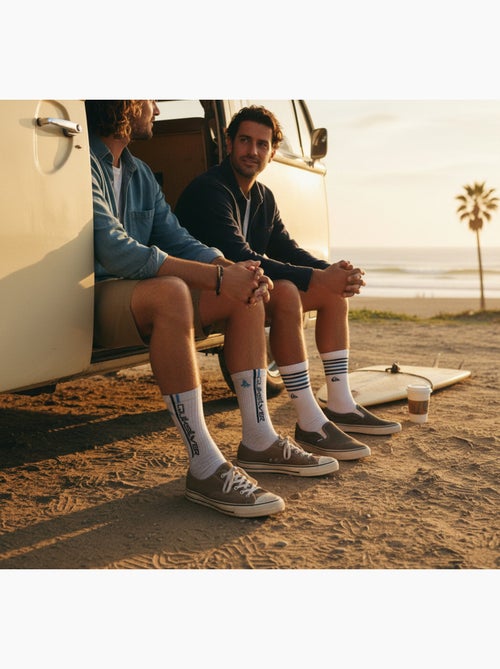 Pack Meias Homem Crew Quiksilver 6 Pares Regular - Kiabi Pack Meias Homem Crew Quiksilver 6 Pares Regular - Kiabi