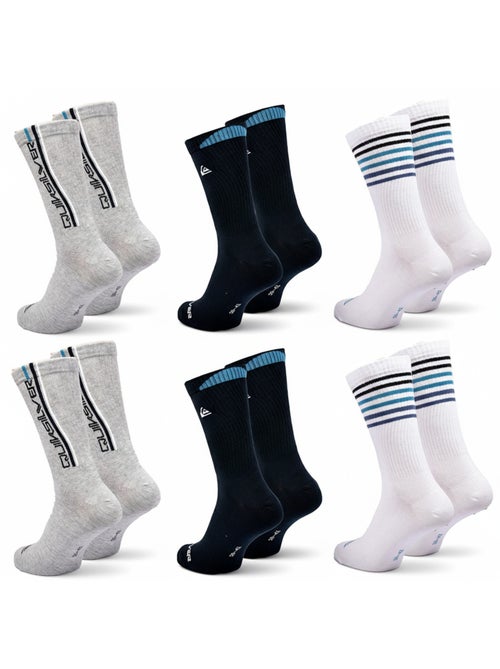 Pack Meias Homem Crew Quiksilver 6 Pares Regular - Kiabi Pack Meias Homem Crew Quiksilver 6 Pares Regular - Kiabi