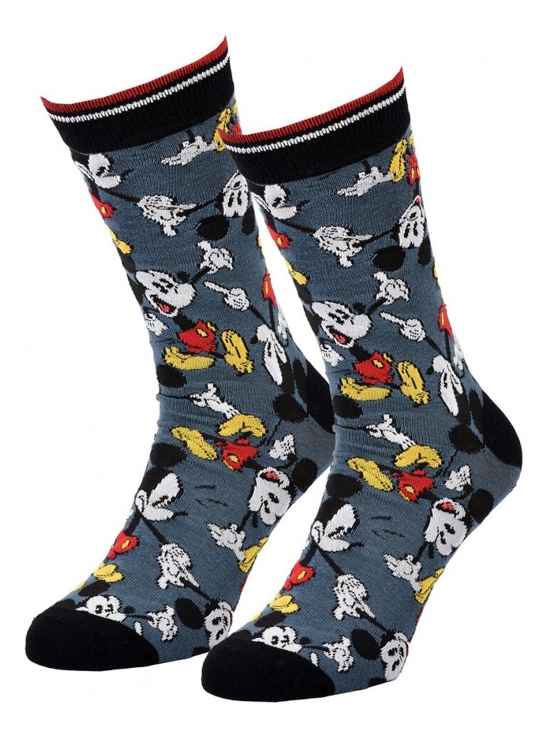 Pack Meias Homem DISNEY MICKEY MOUSE Azul Branco Preto - Kiabi