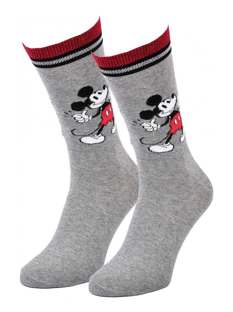 Pack Meias Homem DISNEY MICKEY MOUSE Cinza-vermelho branco - Kiabi