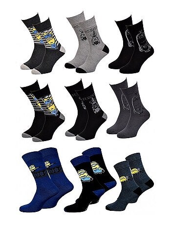 Pack Meias Homem LES MINIONS - Pack de 9