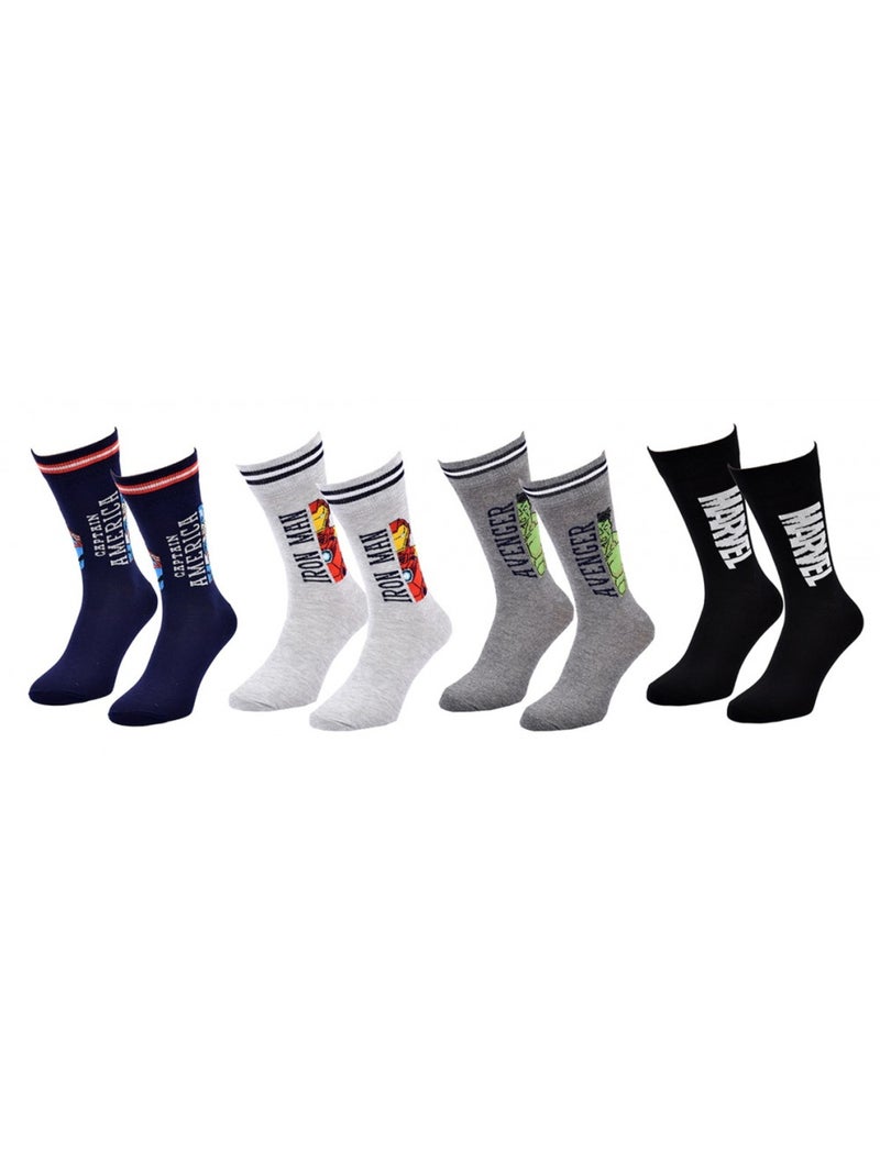 Pack Meias Homem LICENCE - Pack de 4 Azul-cinza antracite Preto - Kiabi