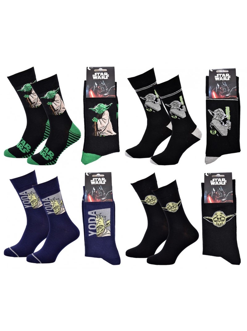 Pack Meias Homem LICENCE - Pack de 4 Preto Multicolorido Preto - Kiabi