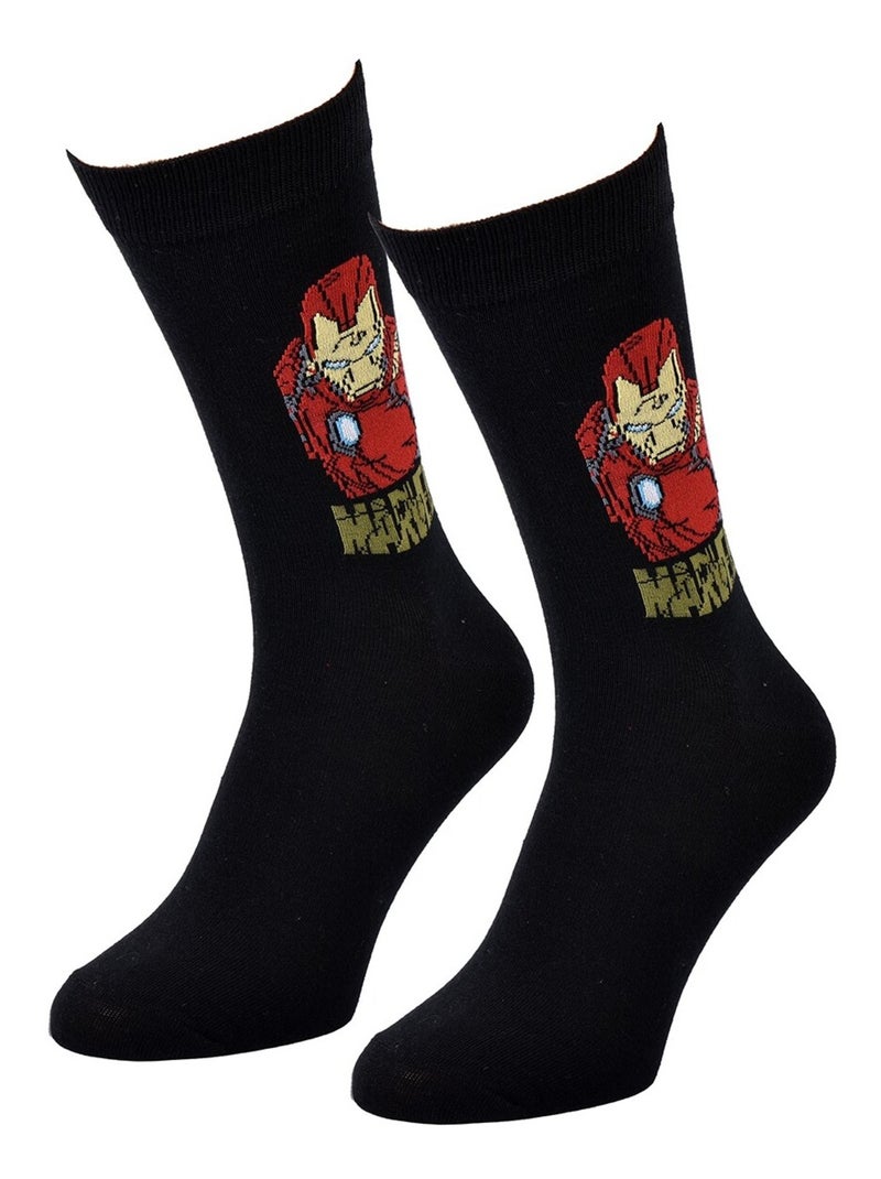 Pack Meias Homem MARVEL AVENGERS Preto Vermelho - Kiabi