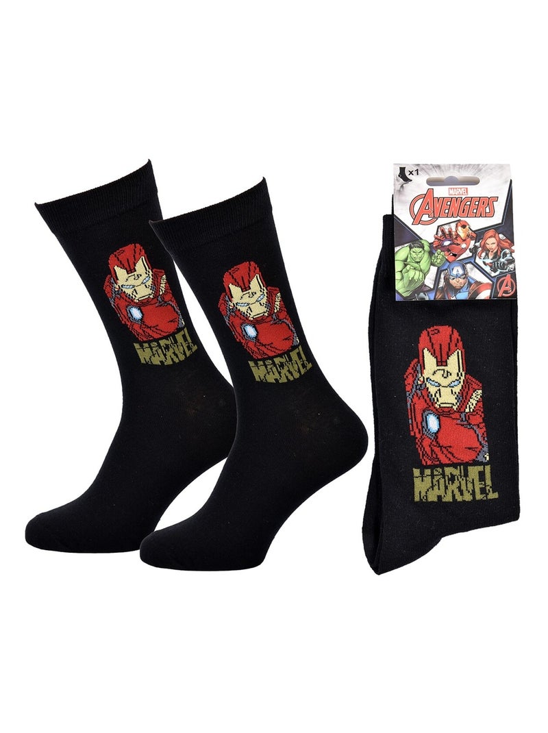 Pack Meias Homem MARVEL AVENGERS Preto Vermelho - Kiabi