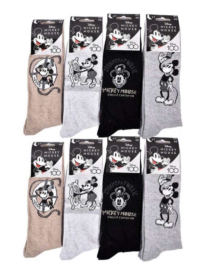 Pack Meias Homem MICKEY - Pack de 8 Cinza-amarelo cinza - Kiabi