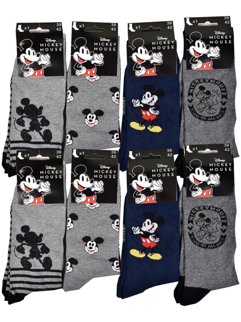Pack Meias Homem MICKEY - Pack de 8 Cinza-preto azul - Kiabi