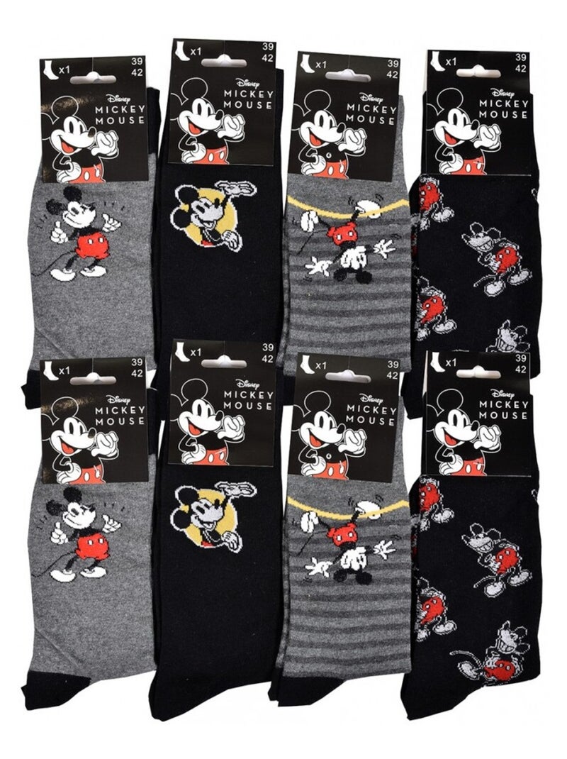 Pack Meias Homem MICKEY - Pack de 8 Cinza-preto cinza - Kiabi