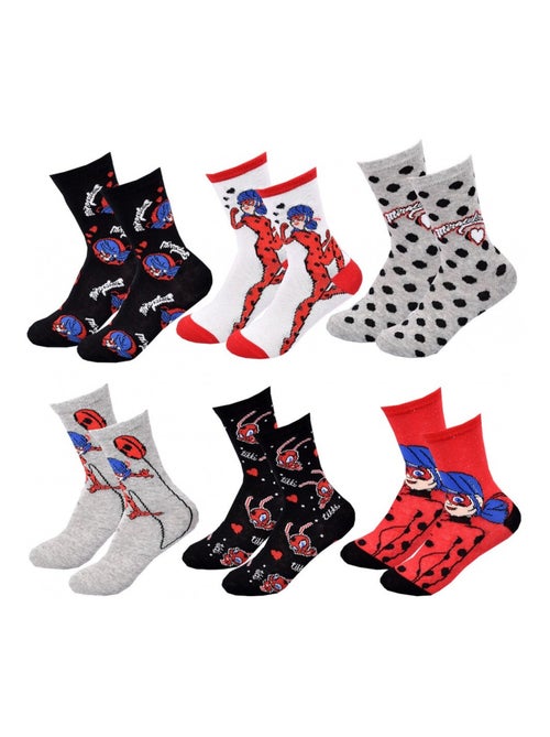 Pack Meias Rapariga MIRACULOUS - Pack de 6 - Kiabi Pack Meias Rapariga MIRACULOUS - Pack de 6 - Kiabi