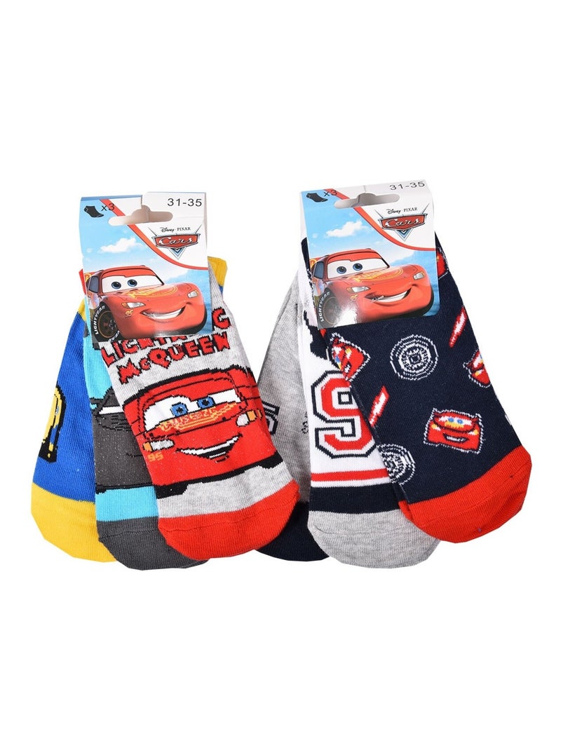 Pack Meias Rapaz DISNEY CARS 9 Pares Cinza-amarelo branco - Kiabi