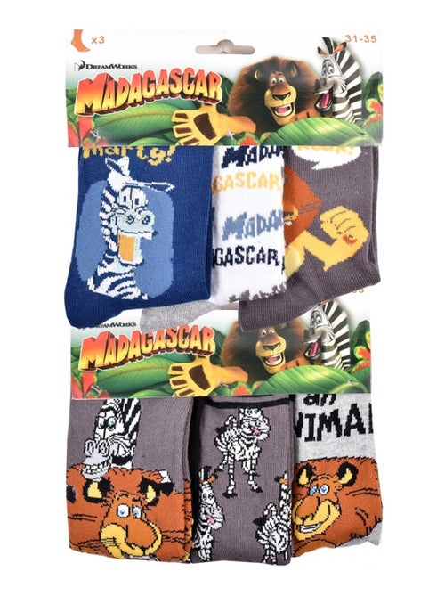 Pack Meias Rapaz MADAGASCAR - Pack de 9 - Kiabi Pack Meias Rapaz MADAGASCAR - Pack de 9 - Kiabi