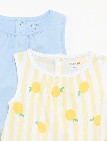Packs de 2 babygrows sem mangas